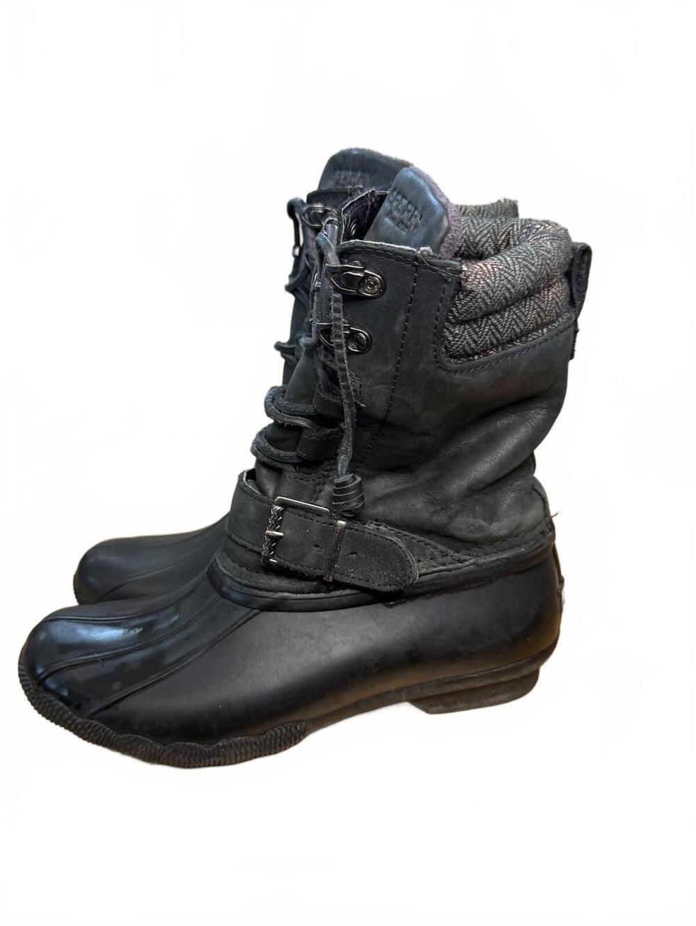 Sperry Women's Black Saltwater Misty Duck Boots Size 7